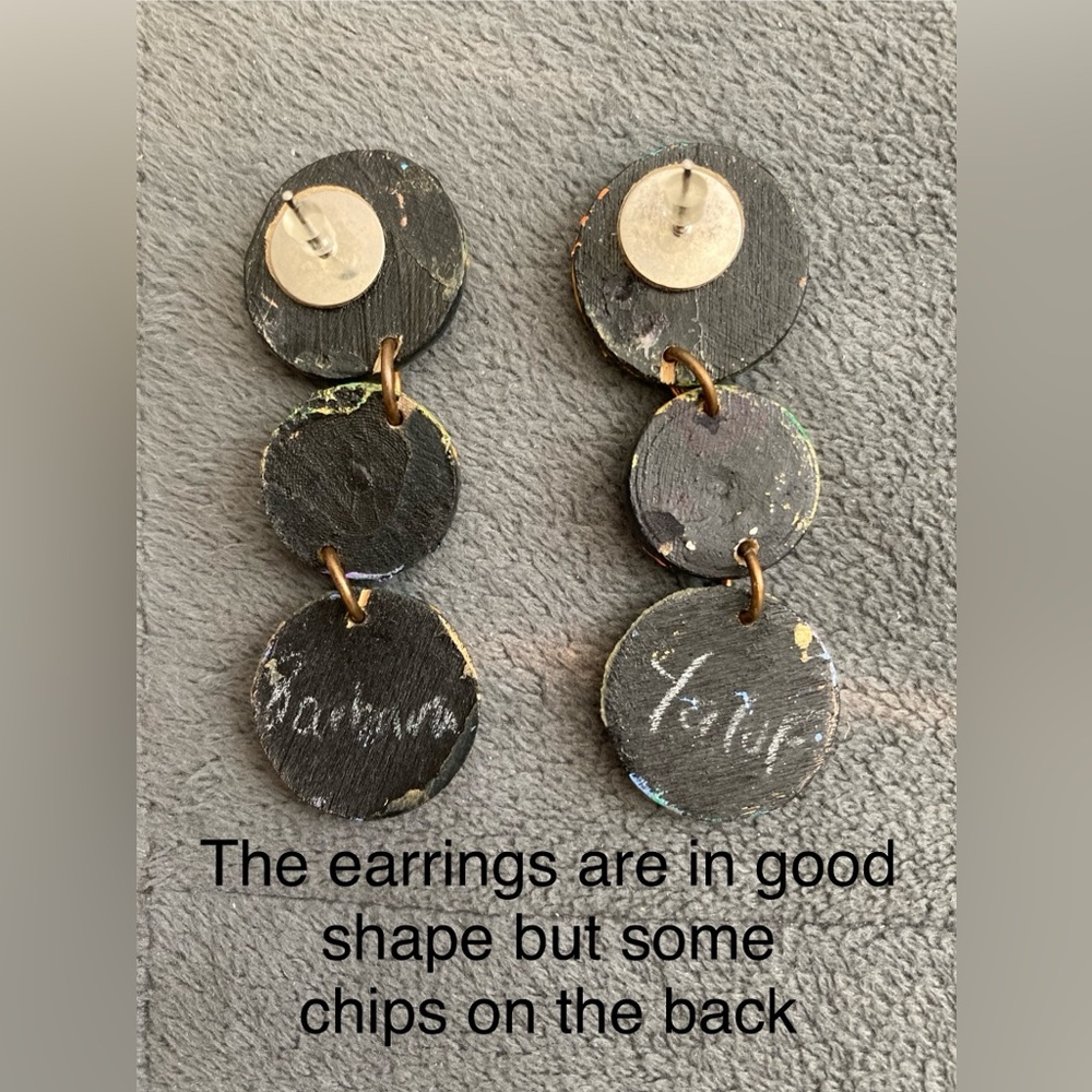 Hand painted earrings - Picture 6 of 8